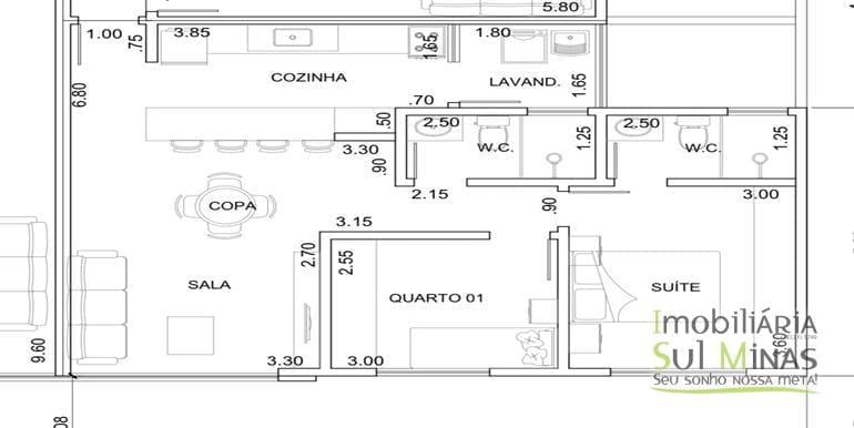 Apartamento no Centro de Cambuí MG com 69m² a Venda